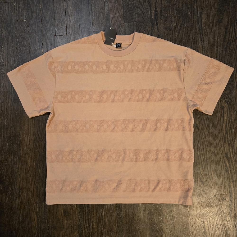 Brain Dead Peach Striped Men's Shirt New With Tags